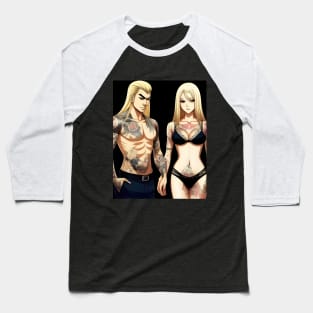 Tatoo Anime Couple Baseball T-Shirt